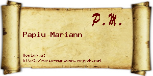 Papiu Mariann névjegykártya